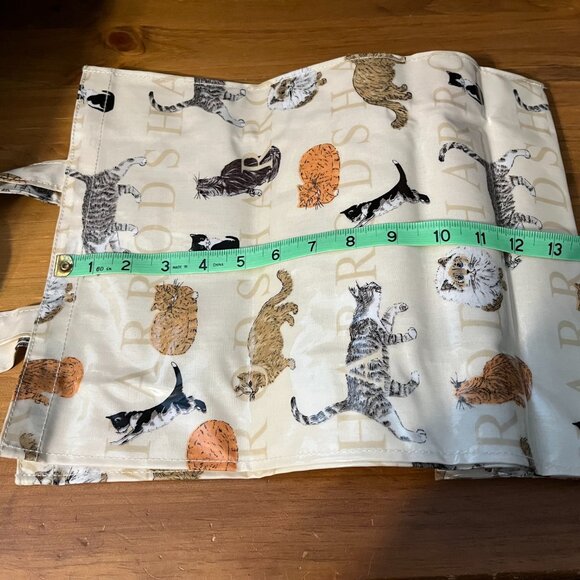 HARRODS CAT PRINT PVC COATED SHOPPING TOTE BAG - Picture 5 of 5